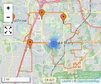 Area schools map